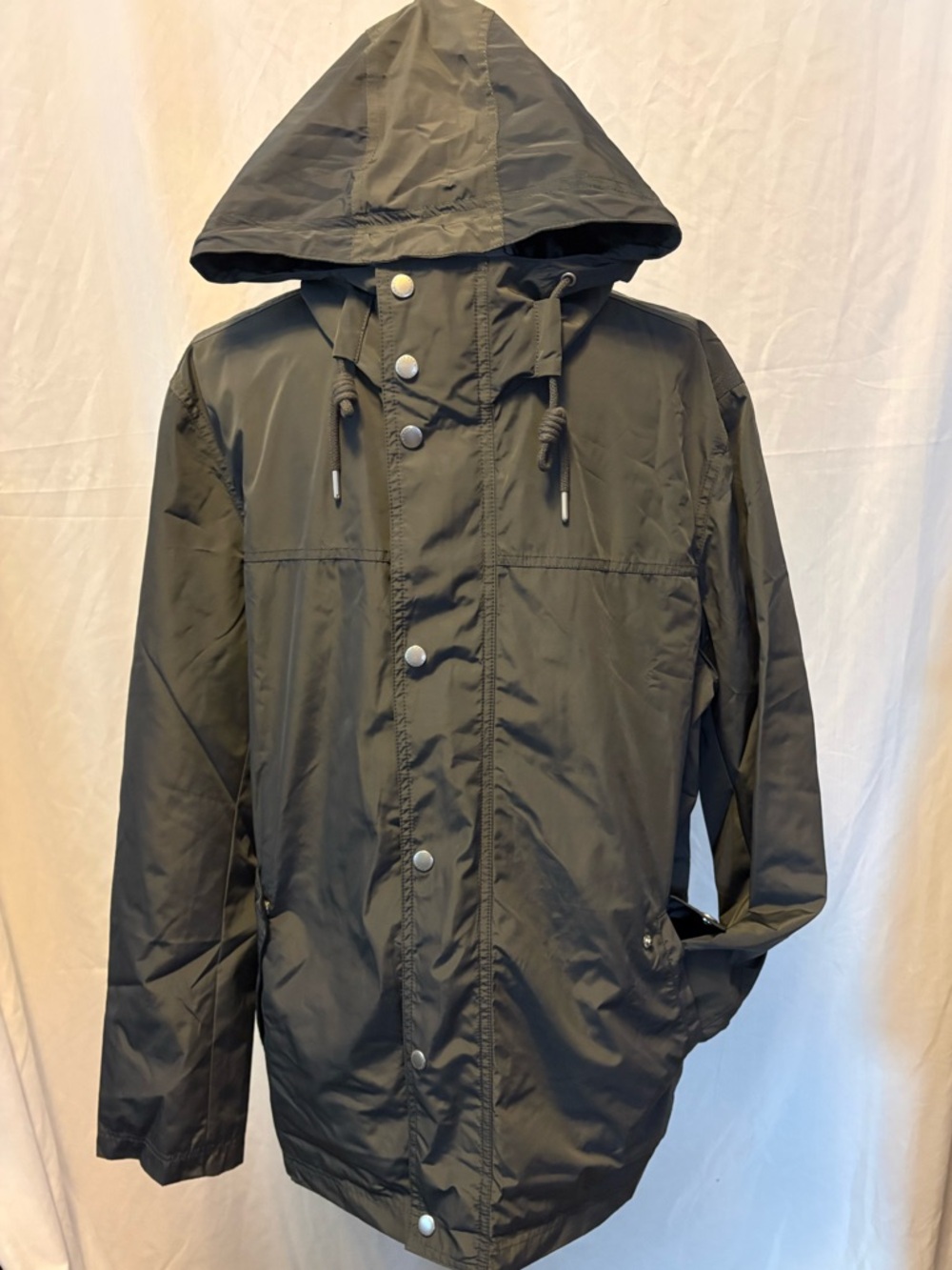 Cole Haan Men's Hooded Raincoat in Charcoal